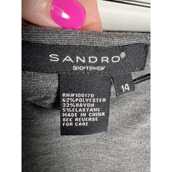 Sandro Sportswear Stretch Pencil Skirt Size 14 Gray - Picture 2 of 6